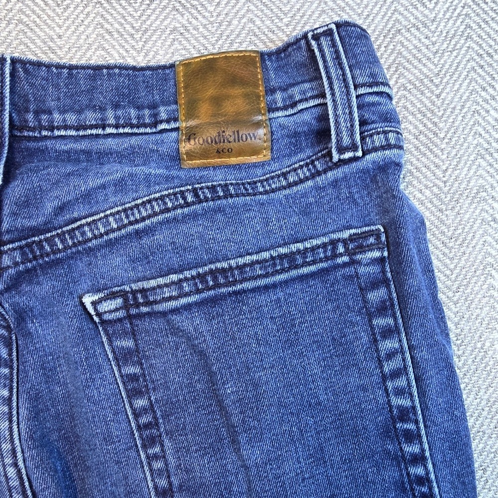 Goodfellow & Co Mens Slim Fit Distressed Hem Blue Jeans 32x30 Stretch Denim - Picture 9 of 12